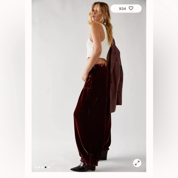 New Free People Lotus Jeans Cargo Velvet Pants High Rise Wide Leg We The Free 30 - Picture 5 of 11